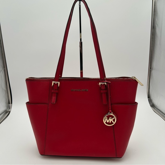 Michael Kors Red Tote Shoulder Bag - Picture 1 of 16